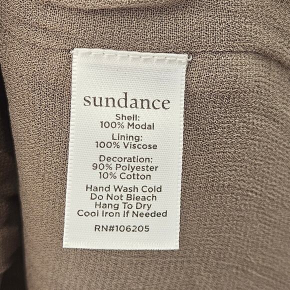 Sundance Catalog Aura Dress Olive Green Embroidered Embellished Boho Casual - XS - Picture 8 of 10